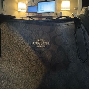 Coach Black Signature Leather Handbag